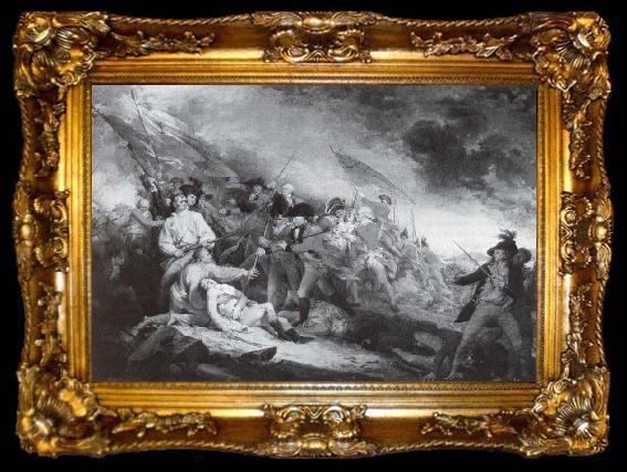framed  John Trumbull Tod des General Warren in der Schlach von Bunker-s Hill, ta009-2